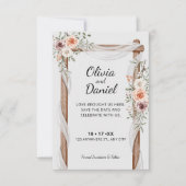 Rustikale Wasserfarbenarche Boho Hochzeit Save The Date (Vorderseite)