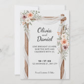 Rustikale Wasserfarbenarche Boho Hochzeit Save The Date (Vorderseite)