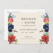 Rustikale Wasserfarbenblüte Blumenzehen Ankündigungspostkarte (Vorne/Hinten)