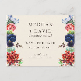 Rustikale Wasserfarbenblüte Blumenzehen Ankündigungspostkarte