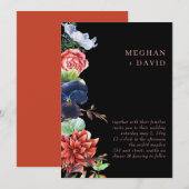 Rustikale Wasserfarbenblüte Blumenzehen Einladung (Vorne/Hinten)