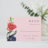 Rustikale Wasserfarbenblüte Blumenzehen RSVP Karte (Stehend Vorderseite)