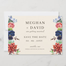 Rustikale Wasserfarbenblüte Blumenzehen Save The Date