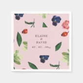 Rustikale Wasserfarbenblüte Blumenzehen Serviette (Vorderseite)