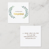 Rustikale, wasserfarbene Olivenzweige, handgeferti Quadratische Visitenkarte (Vorne/Hinten)