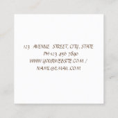 Rustikale, wasserfarbene Olivenzweige, handgeferti Quadratische Visitenkarte (Rückseite)