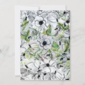 Rustikale Wasserfarbeneis Blaue Blütenblütenhochze Einladung (Rückseite)