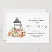 Rustikale Wasserfarbenfallen Laternenpaare Dusche Einladung (Vorderseite)