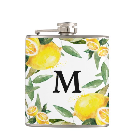 Rustikale Wasserfarbenflasche Flachmann (Vorderseite)