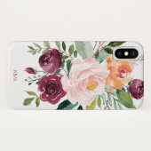 Rustikale Wasserfarbenfloral mit Monogramm Case-Mate iPhone Hülle (Rückseite (Horizontal))