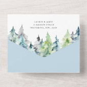 Rustikale Wasserfarbengebirge All In One Einladung (Rückseite)
