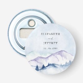 Rustikale Wasserfarbengebirge Hochzeit im Freien P Flaschenöffner