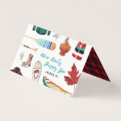 Rustikale Wasserfarbengebirge Hochzeitgebirge Plat Visitenkarten (Rückseite)