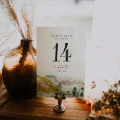 Rustikale Wasserfarbengebirge Hochzeitgebirge Tisc Postkarte