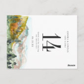 Rustikale Wasserfarbengebirge Hochzeitgebirge Tisc Postkarte (Rückseite)