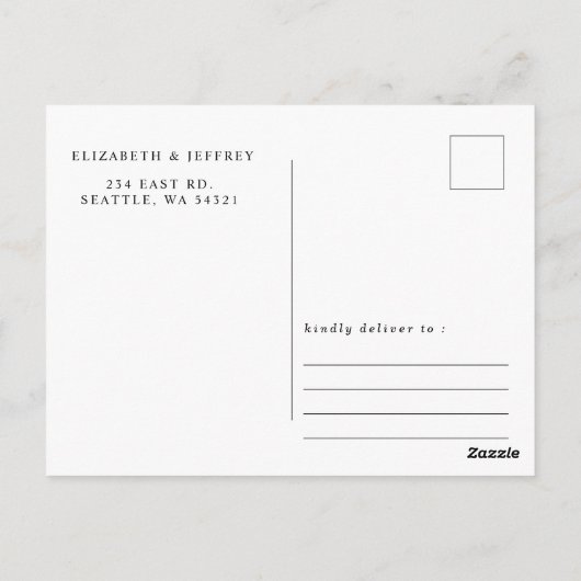 Rustikale Wasserfarbengebirge Pine Save the Date Postkarte (Rückseite)