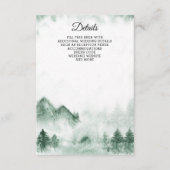 Rustikale Wasserfarbengebirge Pine Winter Wedding Begleitkarte (Vorderseite)