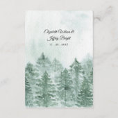 Rustikale Wasserfarbengebirge Pine Winter Wedding Begleitkarte (Rückseite)