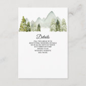 Rustikale Wasserfarbengebirge Pine Winter Wedding Begleitkarte (Vorderseite)