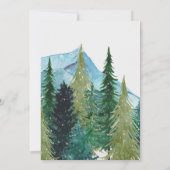 Rustikale Wasserfarbengebirge Pine Winter Wedding Einladung (Rückseite)