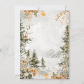 Rustikale Wasserfarbengebirge Pine Winter Wedding Einladung (Rückseite)