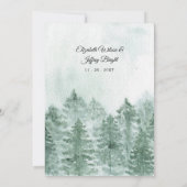 Rustikale Wasserfarbengebirge Pine Winter Wedding Einladung (Rückseite)