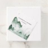 Rustikale Wasserfarbengebirge Pine Winter Wedding Geschenkanhänger (Beispiel)