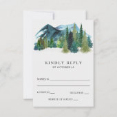 Rustikale Wasserfarbengebirge Pine Winter Wedding RSVP Karte (Vorderseite)