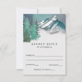 Rustikale Wasserfarbengebirge Pine Winter Wedding RSVP Karte (Vorderseite)