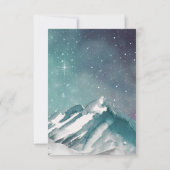 Rustikale Wasserfarbengebirge Pine Winter Wedding RSVP Karte (Rückseite)