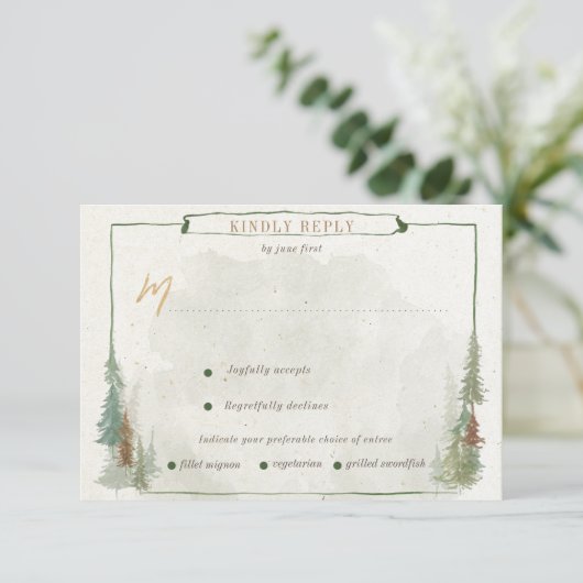 Rustikale Wasserfarbengebirge - RSVP Karte zur Aus (Stehend Vorderseite)