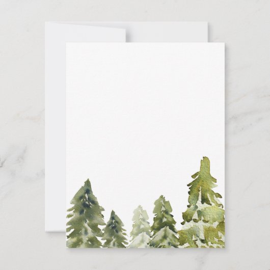 Rustikale Wasserfarbengebirge Save the Date Ankündigung (Rückseite)