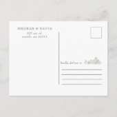 Rustikale Wasserfarbengebirge Save the Date Ankündigungspostkarte (Rückseite)