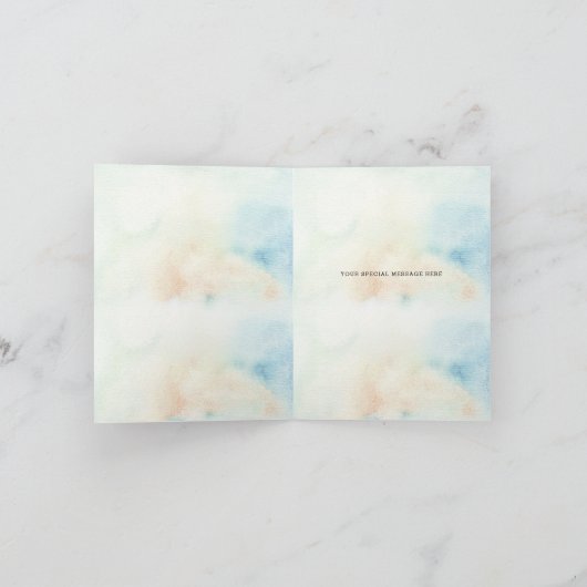 Rustikale Wasserfarbengebirge See Danke Karte (Innenseite)