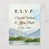 Rustikale Wasserfarbengebirge Wintersee UAWG Einladungspostkarte (Vorderseite)