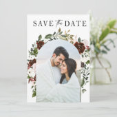 Rustikale Wasserfarbengeometrische Hochzeit Save The Date (Stehend Vorderseite)