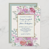 Rustikale Wasserfarbenhochzeit Einladung (Vorne/Hinten)