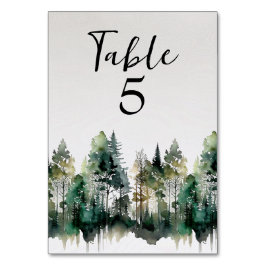 Rustikale Wasserfarbenhochzeit Tischnummer