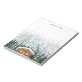 Rustikale Wasserfarbenkabine Grünwald Personalisie Notizblock (Rotiert)