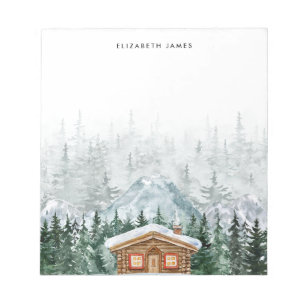 Rustikale Wasserfarbenkabine Grünwald Personalisie Notizblock