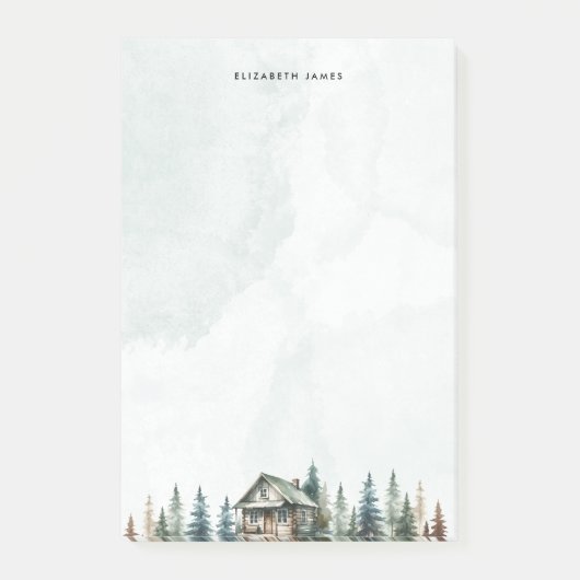 Rustikale Wasserfarbenkabine Grünwald Personalisie Post-it Klebezettel (Vorderseite)