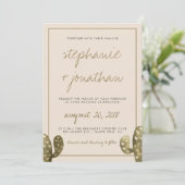 Rustikale Wasserfarbenkakteen Einladung zur Hochze (Stehend Vorderseite)