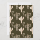 Rustikale Wasserfarbenkakteen Einladung zur Hochze (Rückseite)