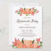 Rustikale Wasserfarbenkürme fallen Party für Rente Einladung (Vorderseite)