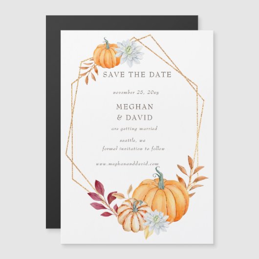 Rustikale Wasserfarbenkürme fallen Save the Date Magnetkarte (Vorne/Hinten)