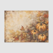 Rustikale Wasserfarbenkürme Herbst lässt Ernte Seidenpapier (Vorderseite)