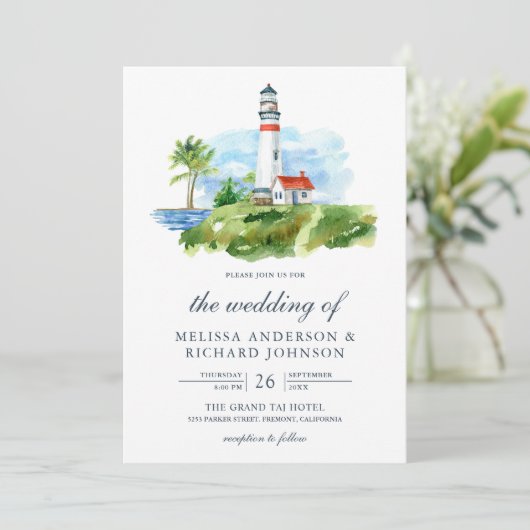 Rustikale Wasserfarbenlampe Schöne Hochzeit Einladung (Stehend Vorderseite)