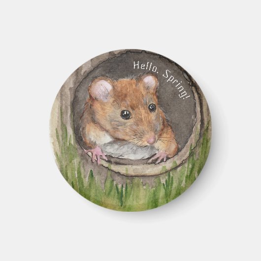 Rustikale WasserfarbenMaus Magnet (Vorne)