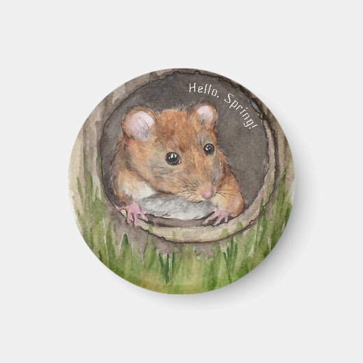 Rustikale WasserfarbenMaus Magnet (Vorne)