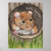 Rustikale WasserfarbenMaus Poster (Vorne)